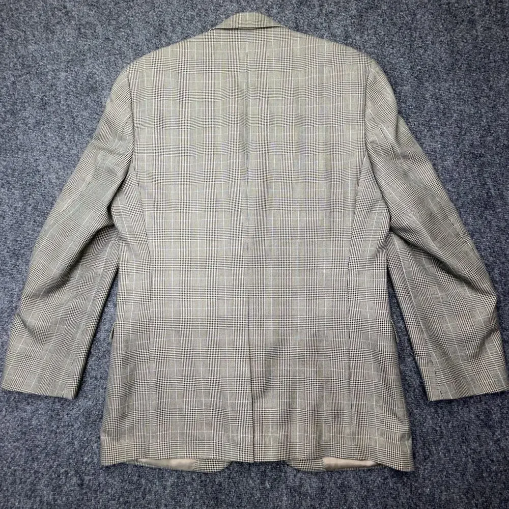 Lauren Ralph Lauren Mens 38R Gray Glen Plaid Blazer Sport Coat Prince Wales